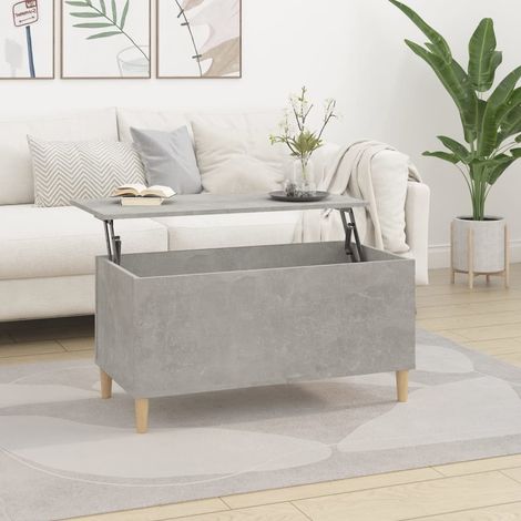 Table basse Table d'appoint pour Salon Chambre - Gris béton 90x44,5x45 cm Bois d'ingénierie BV955980 - BonneVie (1/5)