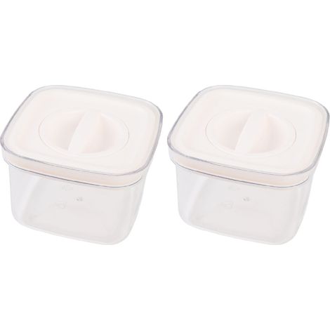 Barattolo ermetico riutilizzabile per uso domestico, in plastica trasparente, appositamente progettato per cereali e altri legumi, con coperchio girevole, spessore rinforzato, 2 pezzi da 600 ml