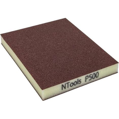 Éponge de ponçage - Abrasive - Double face - Grain 500 - 12x10cm - 20 pièces - Ntools GSD (1/5)