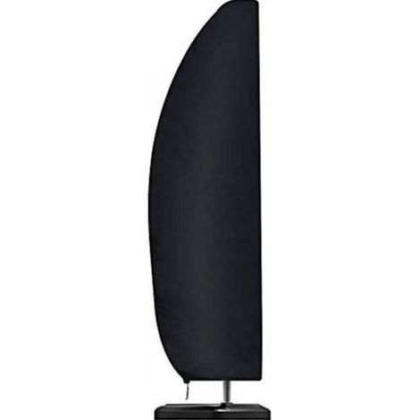 BEBUSINGOTO Housse de parasol, imperméable, coupe-vent, robuste, Ripstop 210D Oxford, housse en porte-à-faux surdimensionnée avec fermeture éclair (280 x 45/81/30 cm) – Noir (1/5)