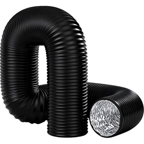Tubo di scarico resistente al calore per cappe aspiranti, 80 mm x 6 metri, nero (1/5)