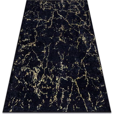 MIRO 52003.803 Waschteppich Marmor Anti-Rutsch - schwarz black 160x220 cm