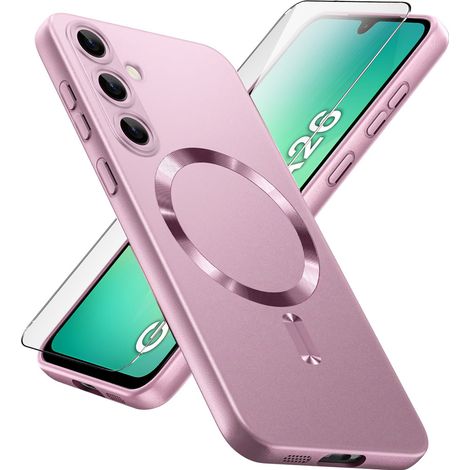 Funda para Samsung Galaxy A26 5G, ColorMag, para MagSafe, rosa + cristal templado 9H (1/5)