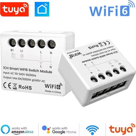 Tuya Modulo Interruttore Smart Wi-Fi 6 con Misuratore Energia (1/5)