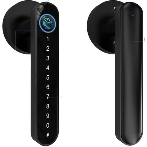 Serrure de porte intelligente Tuya biométrique empreinte digitale serrure de porte intelligente mot de passe serrure électronique numérique sans clé entrée porte boutons serrure for chambre maison ( C (1/5)