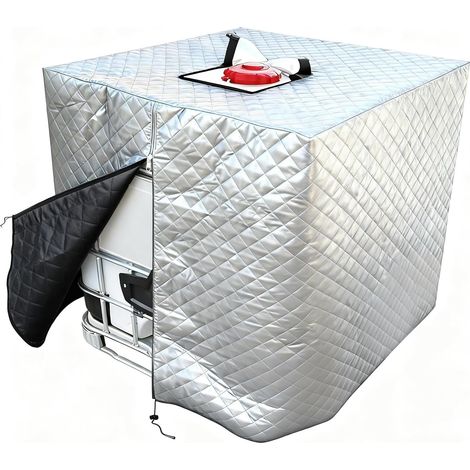 Housse thermique pour réservoir IBC 1000 l - Bâche résistante au gel avec isolation thermique - Housse de protection imperméable pour réservoir d'eau de pluie - Protection UV contre la formation (1/5)