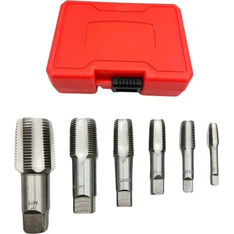 Taraud Formeur De Filet - Acier Au Carbone - Filetage NPT - Pour Nettoyage Ou Recréation De Filetage - 6 Pièces - 1 Po 3/4 Po 1/2 Po 3/8 Po 1/4 Po 1/8 Po (1/5)
