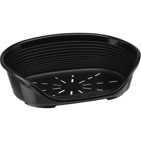 Corbeille pour chien en plastique Siesta Deluxe Taille 6 – Dimensions 70.5x52x23.5cm – Couleur noire – Conçue pour un confort optimal – Ferplast
