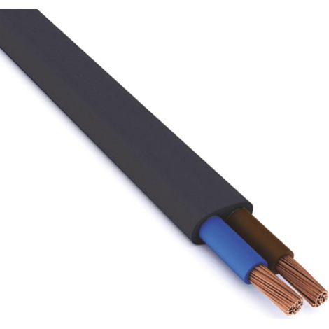 Câble électrique multiconducteur PVC H03VVH2-F plat 2X0,75 gaine extérieure noire