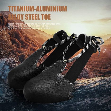 Minkurow – Surchaussures de sécurité à bout en acier – Antidérapantes – Cuir de vachette – Protection pour chantiers humides – Taille EUR 36-46