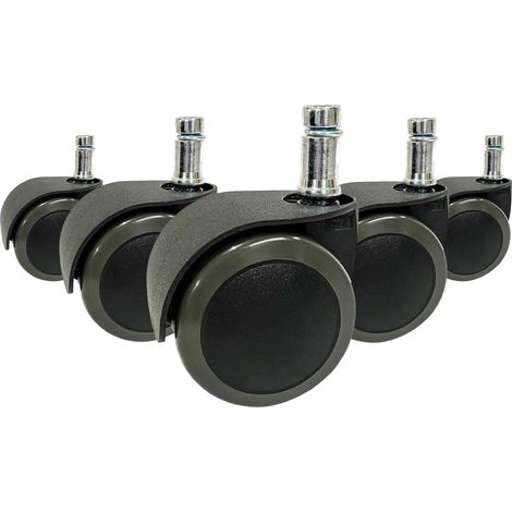 5x Hartbodenrollen ROLO EASY 10mm / 50mm Büro-Stuhl-Rollen (5er Pack) hjh OFFICE (1/4)