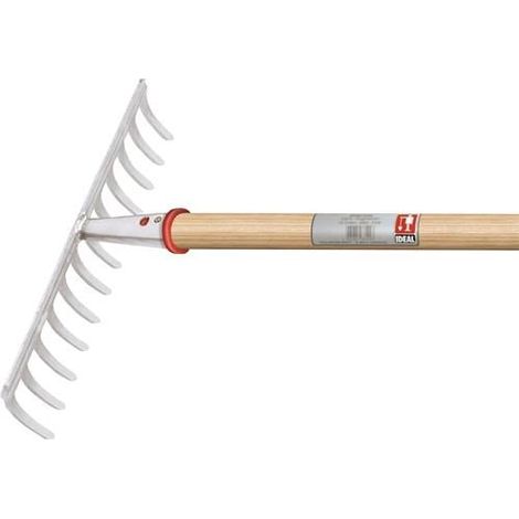 IDEAL Rateau de jardin Largeur de travail 428 mm 16 dents avec douille conique sans manche - 66401600 (1/2)
