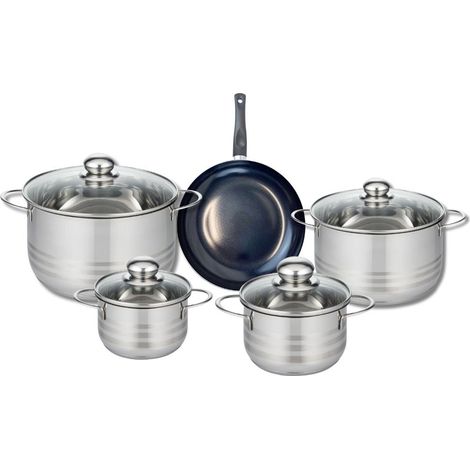 Ensemble de 1 Poêle de cuisson 20 cm et 4 faitouts 14, 16, 20 et 24 cm Elo Prima Brillant (1/5)