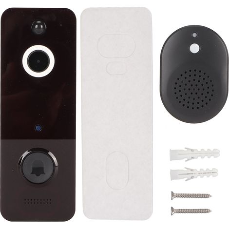 Sonnette vidéo intelligente WiFi avec caméra sans fil HD, vision nocturne, étanche IP65 et récepteur pour la sécurité de votre domicile-AquaForge