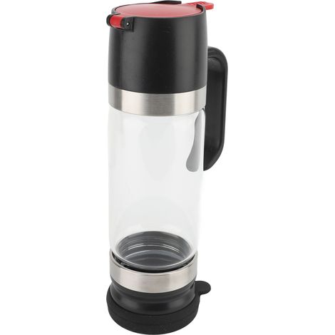 Distributeur de miel 350ml, sirop en verre transparent avec poignée, récipient anti-goutte pour cafés, Restaurants, maison, noir (1/5)