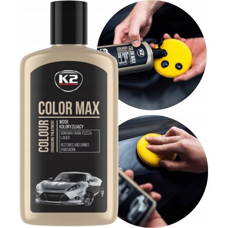 Cire colorante pour voiture K2 Color Max, 250 ml, noire (1/5)