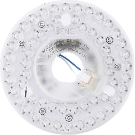 Kit LED Rétrofit Plafonnier Rond 12,5 cm 18W 3 Températures 3000K/4000K/6000K Variateur Intensité, Carte PC Remplacement Luminaire (1/5)