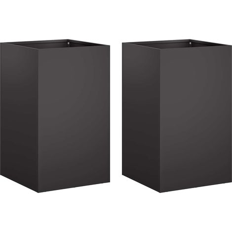 Garden Planter 2 pcs Black 30 x 30 x 50 cm Cold-rolled Steel vidaXL