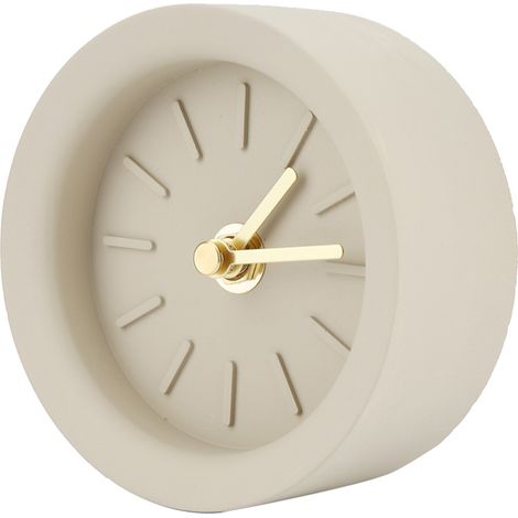 Réveil silencieux en béton, horloge de table à quartz (pile non incluse) (1/5)