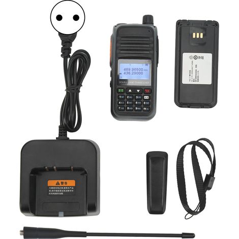 Talkies-walkies double bande 8W IP54 étanches, récepteur-émetteur portable 2 voies avec prise UE 100-250V AC (1/5)