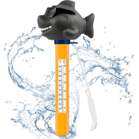 Thermometre flottant pour piscine et bain a remous avec cordon design cartoon incassable pour eau interieure et exterieure (1/5)