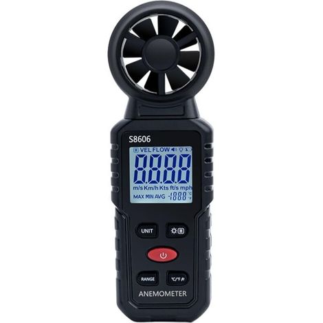 3-in-1 Portable Digital Anemometer, 0-45 m/s, Measures Wind Speed, Wind Power and Wind Temperature, Ideal for Navigation and Flight (1/4)