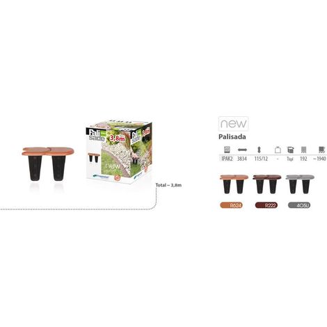 PALIZZATA DA GIARDINO PIANA 2 COLORI GRIGIO 3,8 m