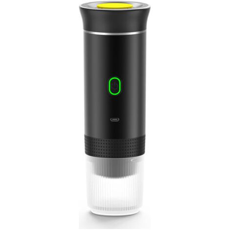 Cafetière portable, machine à expresso 3 en 1, chauffage électrique, machine à expresso 12 V, rechargeable, pour bureau, voyage, maison, compatible avec les capsules d'expresso et le café moulu, noir (1/5)