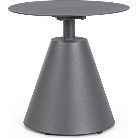 Tavolino da caffe "Aloha" per lettino da esterno e giardino Ø 50 cm in alluminio -Grigio (1/5)