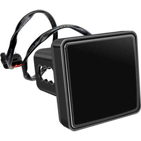 Luz de freno con lente roja para enganche de remolque, luz trasera ahumada superbrillante con 15 LED, indicador de freno para remolques, SUV, camiones, caravanas y tractores (negro). (1/4)