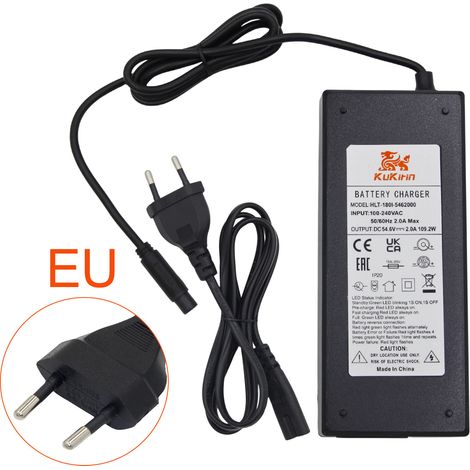 Compatible avec le chargeur Kukirin G2Ultra/G2PRO/G2Max 54,6 V 2 A (norme européenne/américaine) - Norme européenne