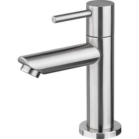 Mitigeur lavabo eau froide en acier inoxydable brossé Monocommande pour lavabo extérieur et WC invités (1/5)