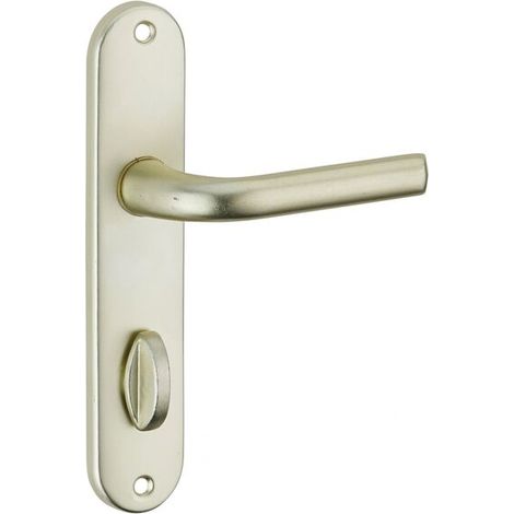 Ensemble de poignées pour porte intérieure Leto à condamnation, carré 7mm, entr'axes 165mm, couleur F2 - (1/2)