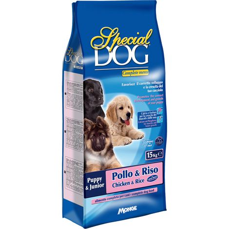 Crocchette per Cani Junior Pollo e Riso Monge Special Dog 15 kg