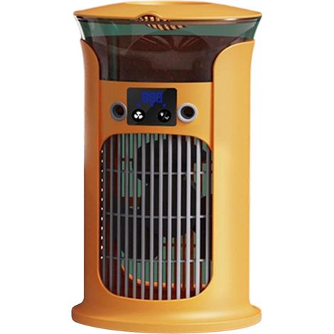 Mini Climatiseur Mobile,Multifonctionnel 4 en 1,3 Vitesses de Vent,Réservoir d'eau Pouvant être Rempli d'eau Froide ou de Glace,Veilleuse LED 7 Couleurs,Pour Maison,Bureau et Extérieur (Jaune) (1/5)