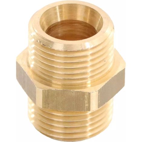 Druckluft Doppelnippel AG 3/8 und AG 3/8", Druckluftnippel aus Messing (1/4)