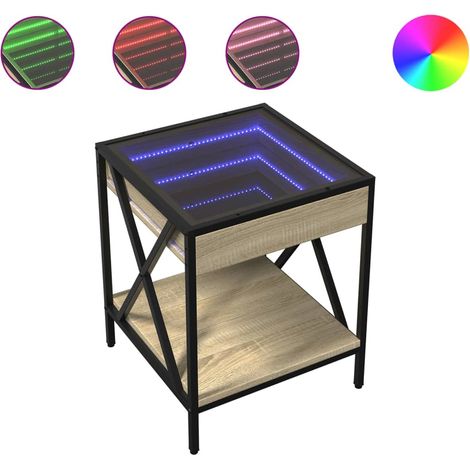 Maison Exclusive - Comodino con LED Infinity Rovere Fumo 40x40x49 cm (1/5)