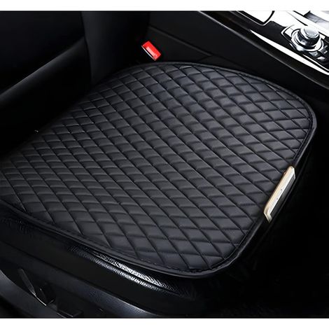 Lot de 2 coussins de siège auto, tapis de siège avant respirant et confortable, housses de protection universelles antidérapantes pour siège conducteur (noir)
