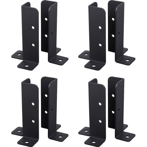 [JAMAIS UTILISÉ] Lot de 8 supports de base réglables en bois pour poteau de clôture de 1,5 x 1,5, 2 x 2, 2 x 4, 4 x 4, base de support robuste pour poteau de clôture ou de boîte aux lettres (1/5)