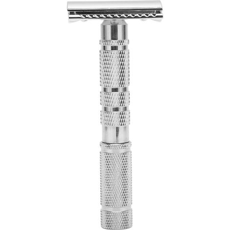Rasoir de sûreté vintage manuel pour hommes - Poignée ergonomique anti-rouille - Idéal voyage, cadeau barbier ou salon à domicile (1/5)