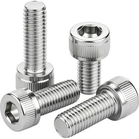 10 Pièces Vis Tête Cylindrique à Six Pans Creux en Acier Inoxydable M5 x 30mm Filetage Complet Vis à Tete Hexagonale Ronde Boulon Argent (1/5)