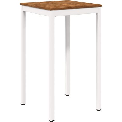 Table de Bar de Jardin Naturel et Blanc 60 x 60,5 x 105 cm vidaXL (1/5)