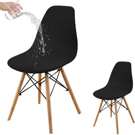 Fundas impermeables para sillas, fundas de jacquard para sillas de comedor, juego de 2 piezas, fundas elásticas de estilo moderno de mediados de siglo para cocinas y oficinas. (1/5)