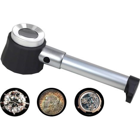 45X Magnifying Glass in Stainless Steel, Coin Magnifier, Diamond Magnifier, Jewelry Magnifier (1/5)