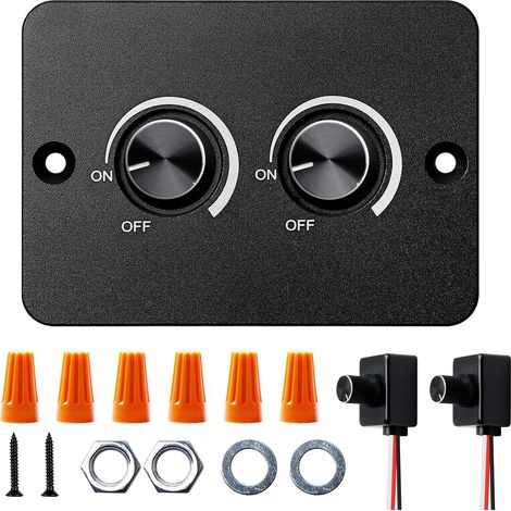 Variateur LED DC12V-24V, double interrupteur, variateur PWM 3 voies 60W 5A, interrupteur rotatif pour éclairage de camping-car, caravane, bateaux et lampes LED (1/5)