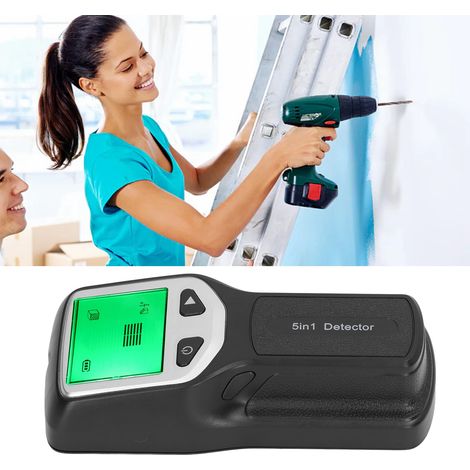 Détecteur de montants 5 en 1 avec écran LCD HD pour bois, fils électriques et métaux, argenté (1/5)