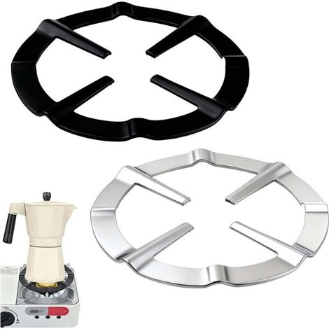 Bardusch-2 Pièces Support De Casserole Moka, Support Pot À Moka Acier Inoxydable Pour Cuisinière Gaz Rond Métal Réducteur D'Anneau De Gaz Cafetière Réducteur Étagère Anneau Pour Cuisson (1/5)