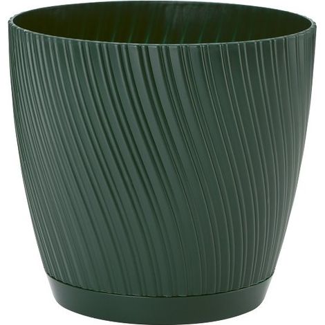 Vaso da fiori Mika 19 con sottovaso Forest Moss FORM-PLASTIC