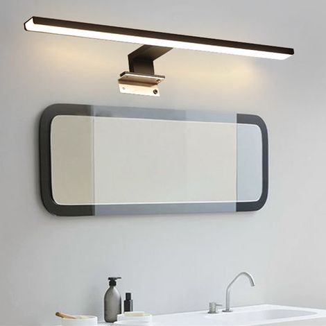 Kaelt - One Piece LED Miroir Lumière 11W Armoire Lumière Salle De Bains Applique Murale Lumière Blanche Neutre 4200 K (Noir) -6010.54cm (1/2)