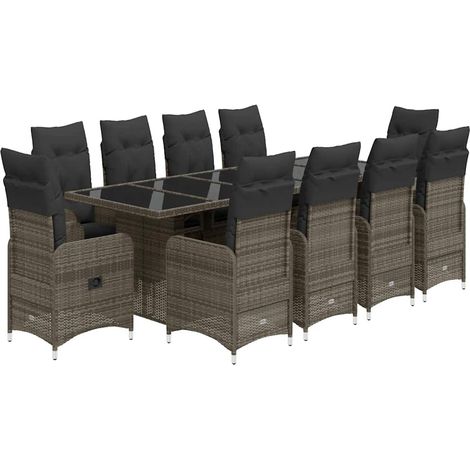 Maison Exclusive - Set de mesa y sillas de jardín 11 pzas y cojin (1/5)